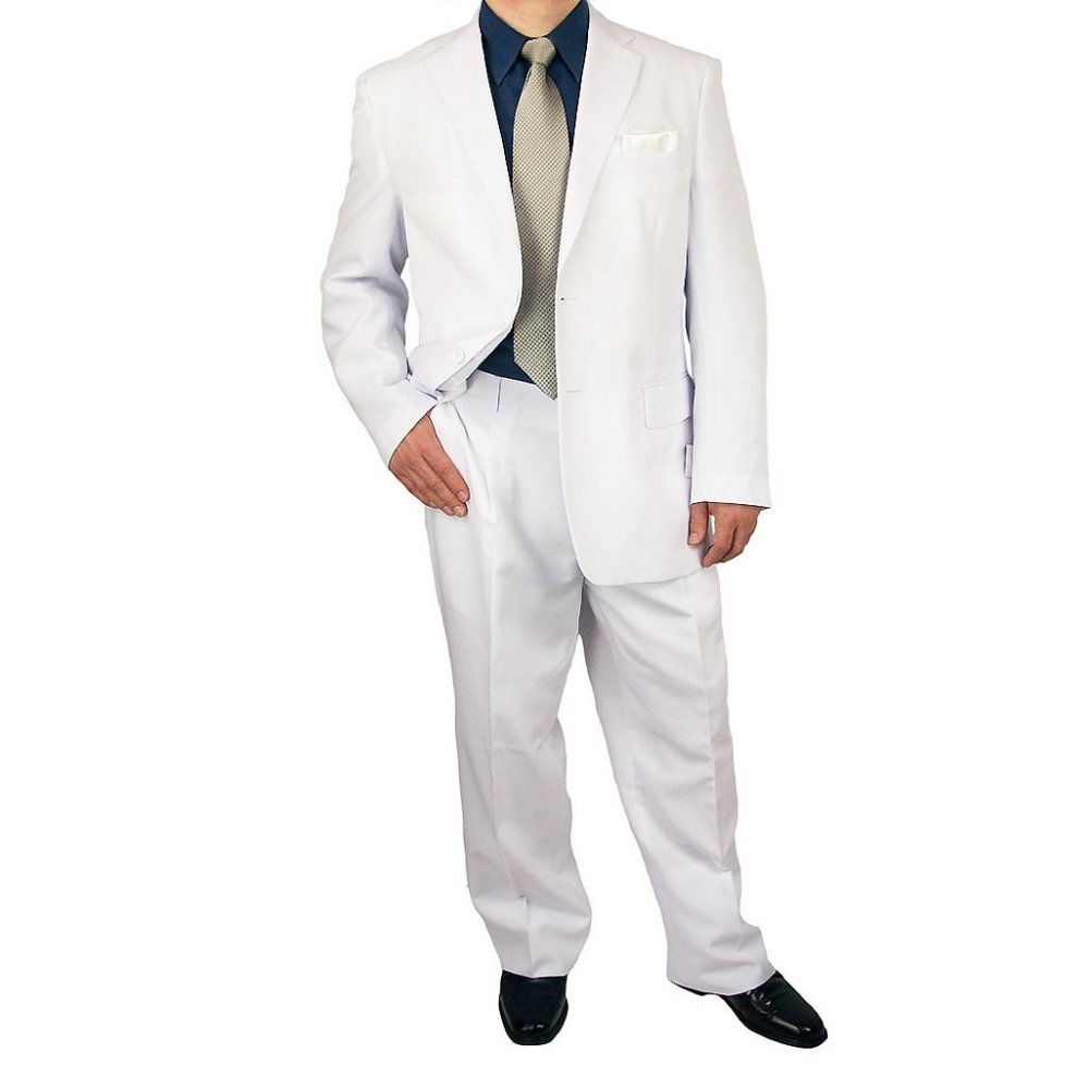 2pc. Men's Regular Fit Single Breasted Suit-White